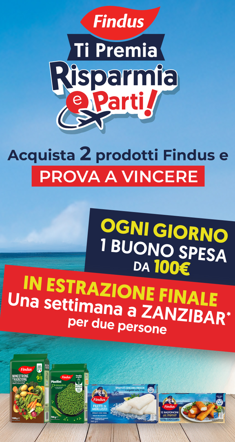 immagine per smartphone del concorso Findus ti premia: risparmia e parti!